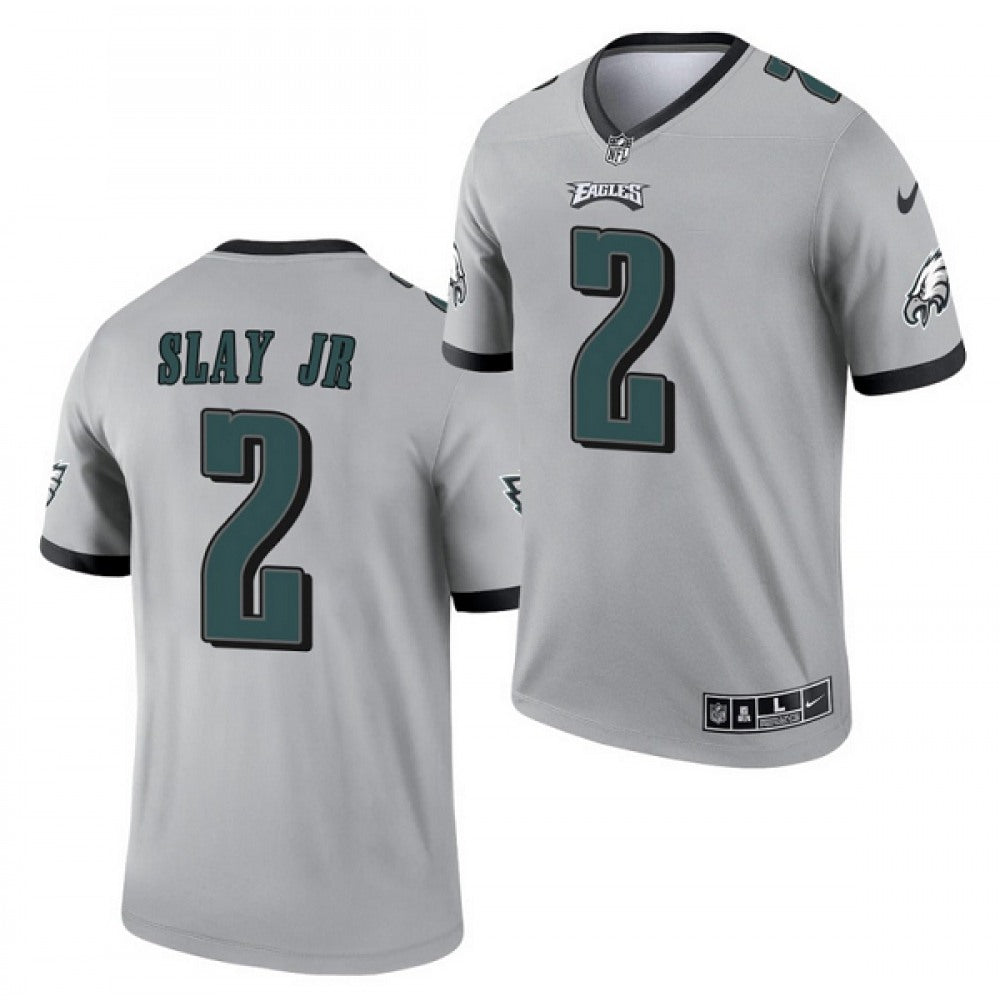 Men's Philadelphia Eagles #2 Darius Slay JR Silver Inverted Legend Stitched Football Jersey 