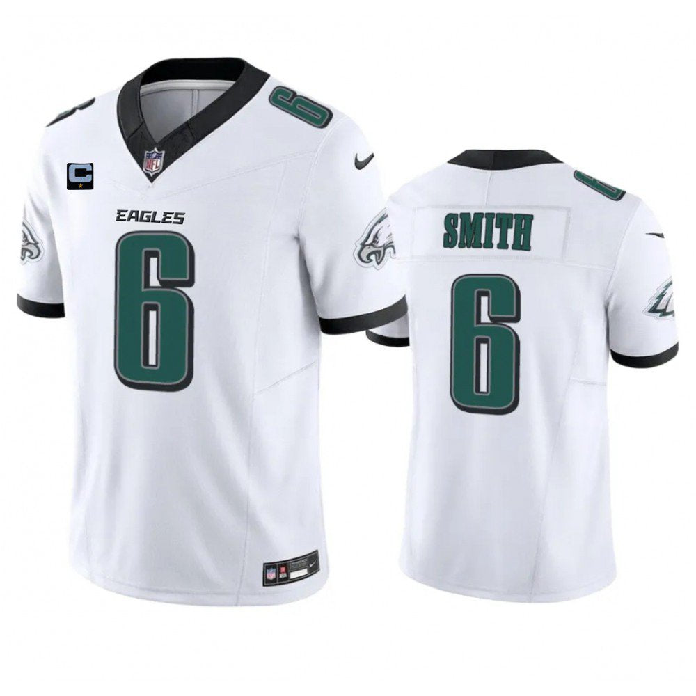 Men's Philadelphia Eagles #6 DeVonta Smith White 2023 F.U.S.E. With 1-Star C Patch Vapor Untouchable Limited Stitched Football Jersey 