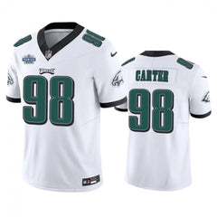 Men's Philadelphia Eagles #98 Jalen Carter White 2023 F.U.S.E. With Prem1ere Patch Vapor Untouchable Limited Stitched Football Jersey 