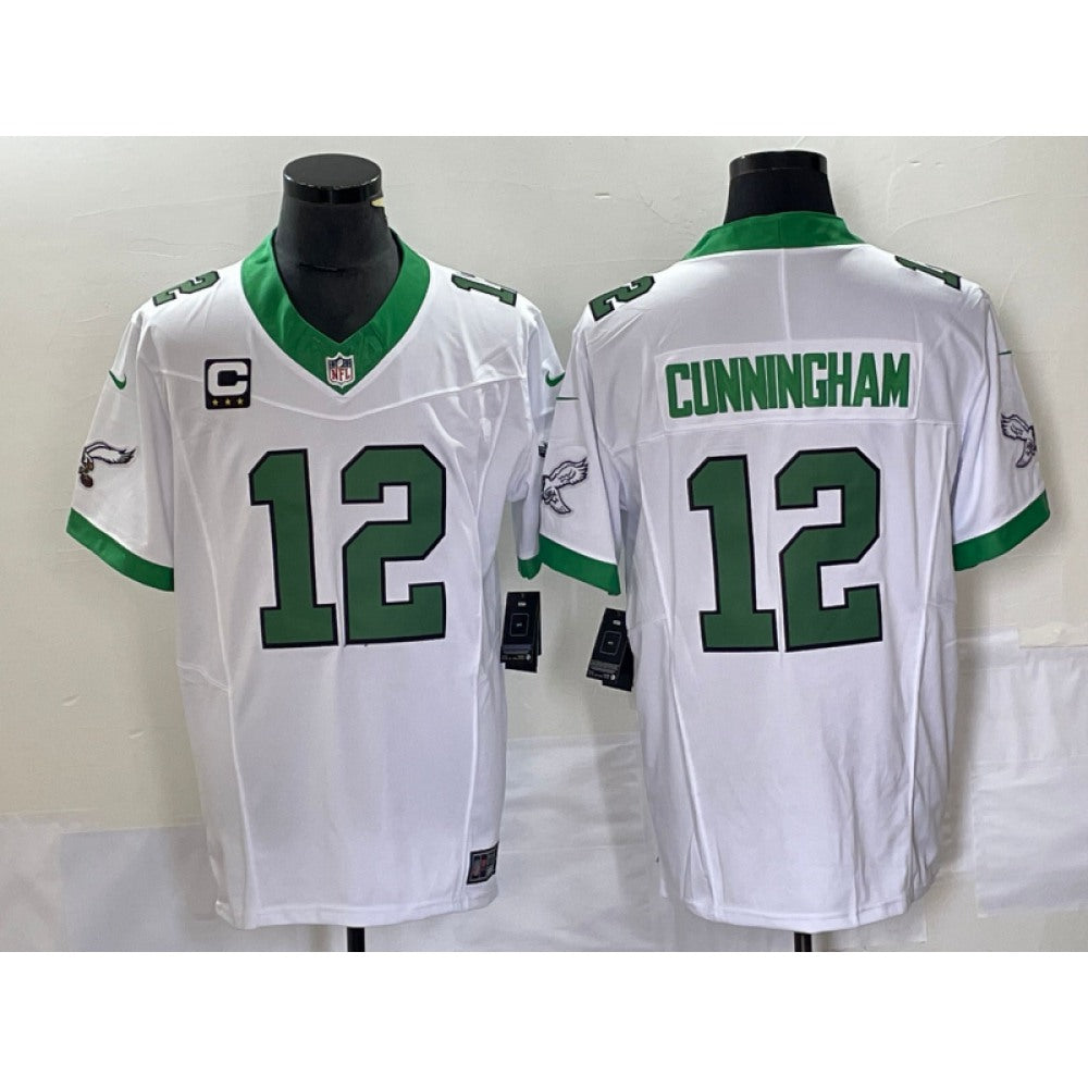 Men's Philadelphia Eagles #12 Randall Cunningham White 2023 F.U.S.E. With 3-star C Patch Vapor Untouchable Stitched Football Jersey 