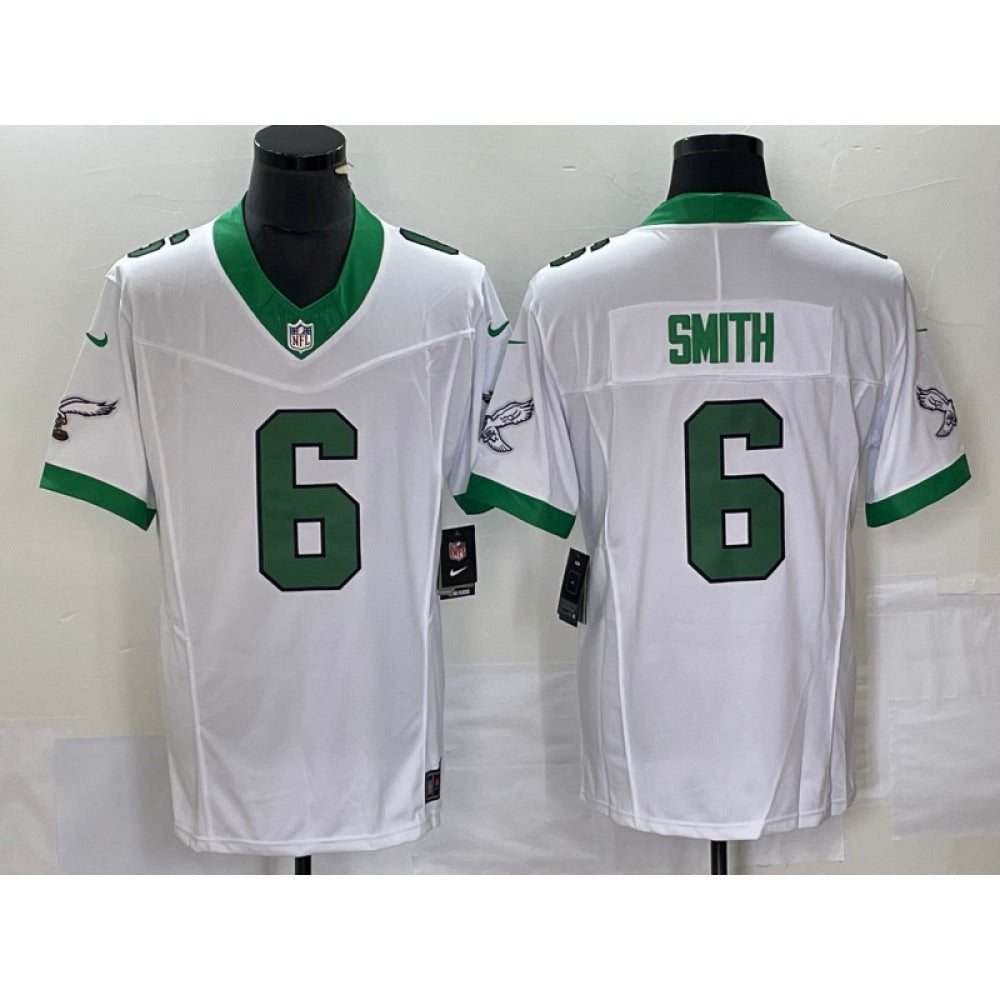 Men's Philadelphia Eagles #6 DeVonta Smith White 2023 F.U.S.E. Vapor Untouchable Stitched Football Jersey 