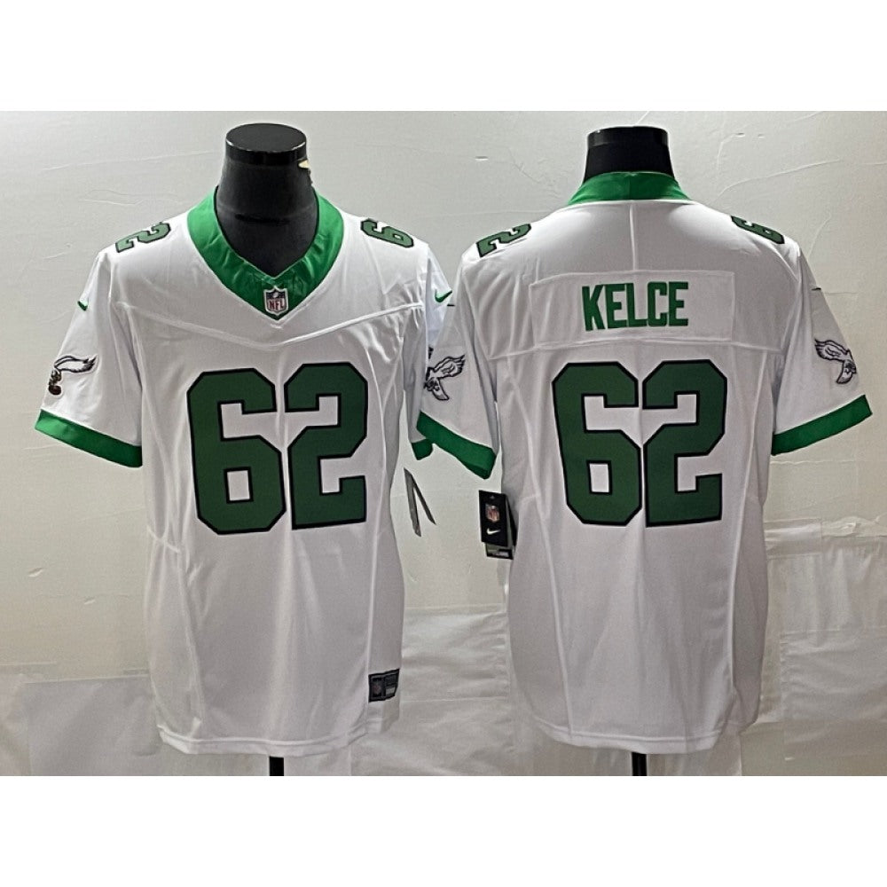 Men's Philadelphia Eagles #62 Jason Kelce White 2023 F.U.S.E. Vapor Untouchable Stitched Football Jersey 