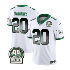 Men's Philadelphia Eagles #20 Brian Dawkins White 2023 F.U.S.E. Throwback Vapor Untouchable Limited Stitched Football Jersey 
