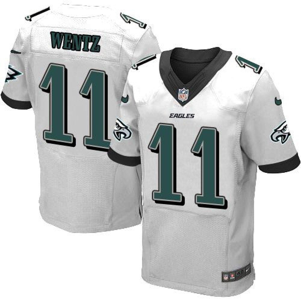 Eagles #11 Carson Wentz White Men's Stitched NFL New Elite Jersey 
