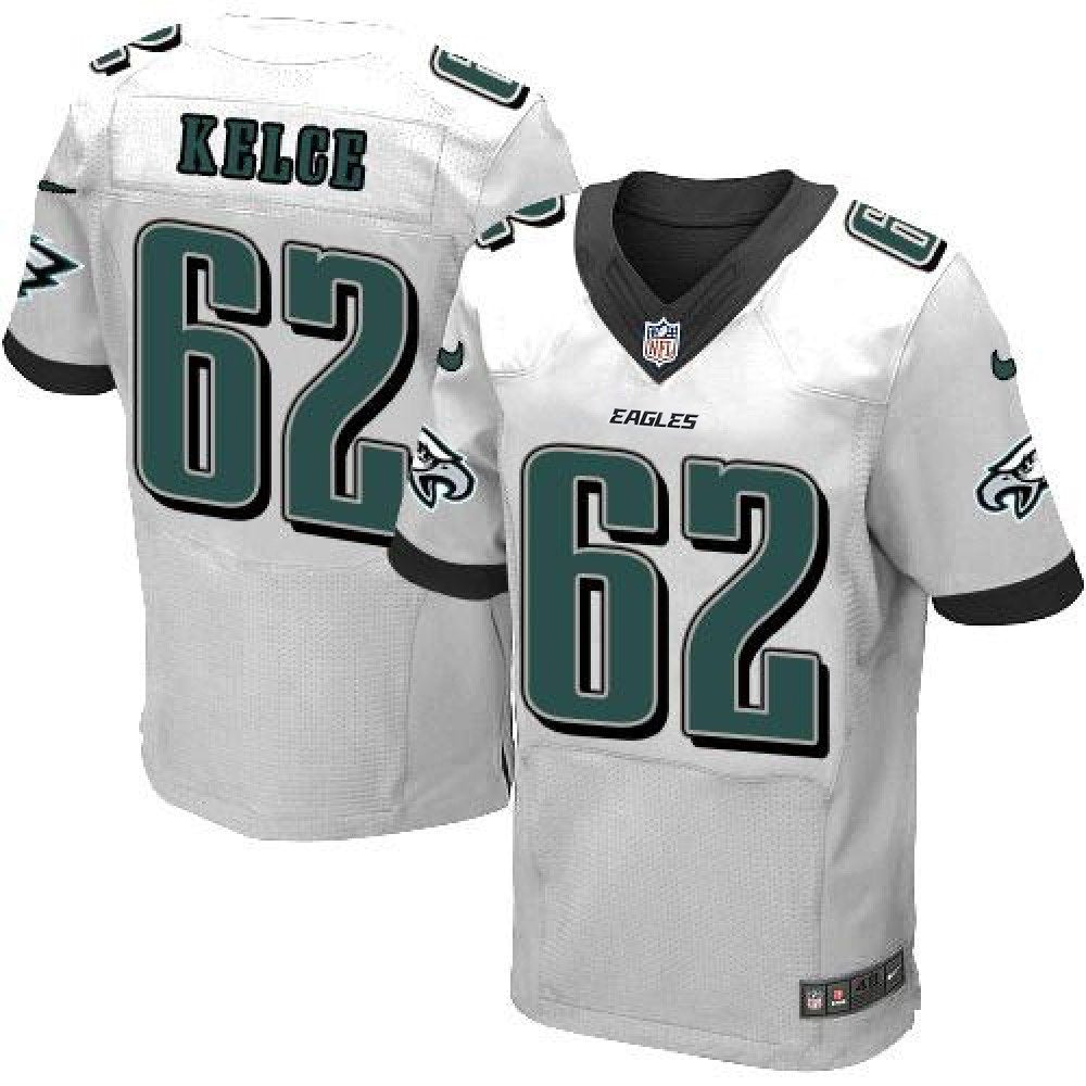 Eagles #62 Jason Kelce White Men's Stitched NFL New Elite Jersey 