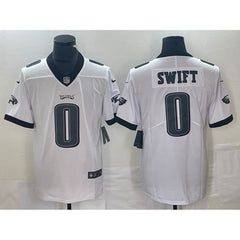 Men's Philadelphia Eagles #0 D'Andre Swift White Vapor Limited Stitched Football Jersey 