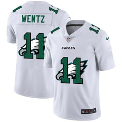 Men's Philadelphia Eagles #11 Carson Wentz White Shadow Logo Limited Stitched Jersey 