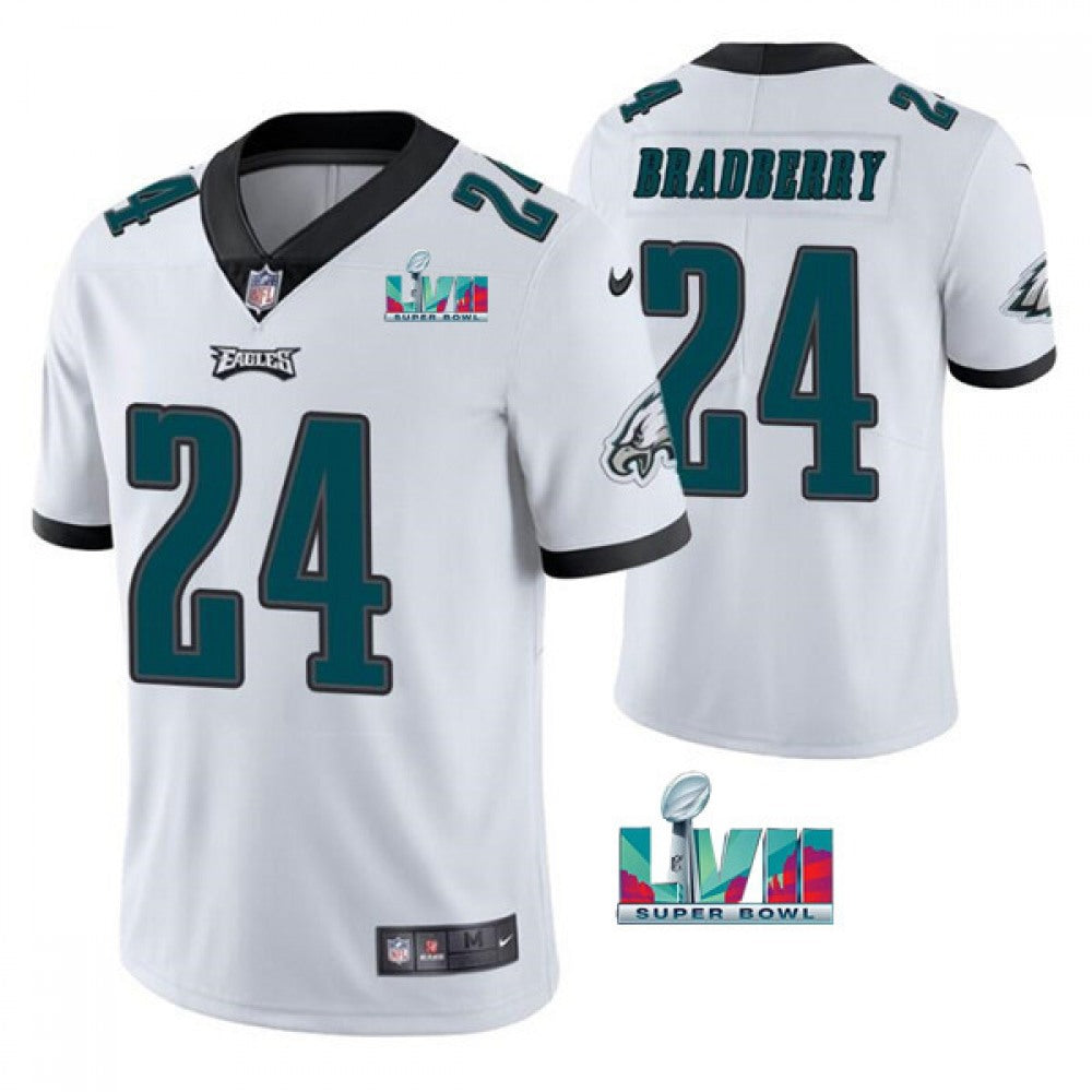 Men's Philadelphia Eagles #24 James Bradberry White Super Bowl LVII Vapor Untouchable Limited Stitched Jersey 