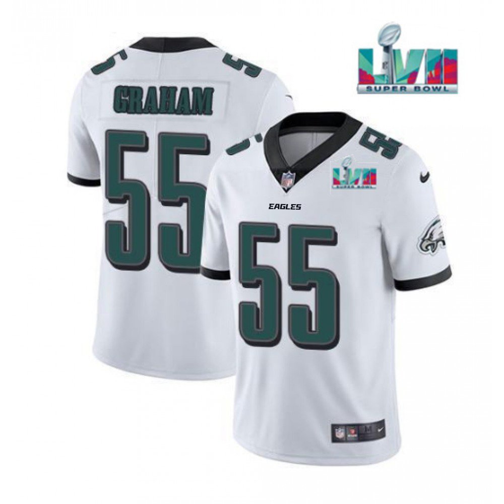 Men's Philadelphia Eagles #55 Brandon Graham White Super Bowl LVII Patch Vapor Untouchable Limited Stitched Football Jersey 