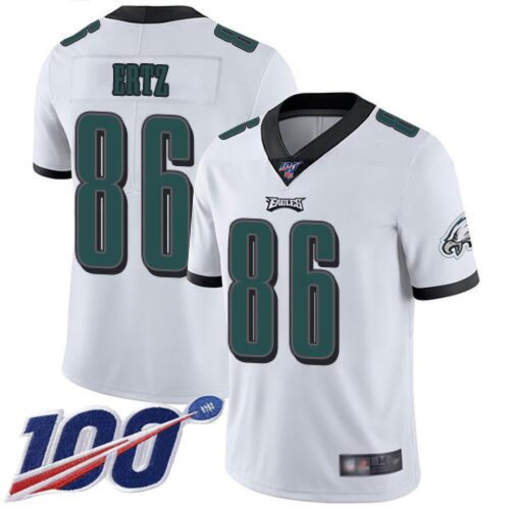 Men's Philadelphia Eagles #86 Zach Ertz White 2019 100th Season Vapor Untouchable Limited Stitched NFL Jersey 
