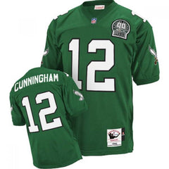 Mitchell&Ness Eagles #12 Randall Cunningham Green Stitched Throwback NFL Jersey 
