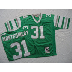 Mitchell And Ness Eagles #31 Wilbert Montgomery Green Stitched Throwback NFL Jersey 
