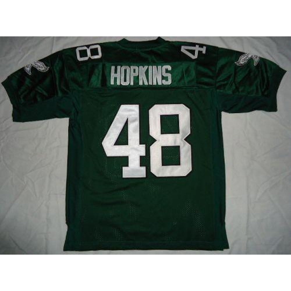 Mitchell And Ness Eagles #48 Wes Hopkins Green Stitched Throwback NFL Jersey 