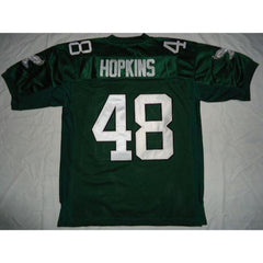 Mitchell And Ness Eagles #48 Wes Hopkins Green Stitched Throwback NFL Jersey 