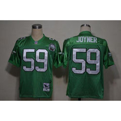 Mitchell And Ness Eagles #59 Seth Joyner Green Stitched Throwback NFL Jersey 