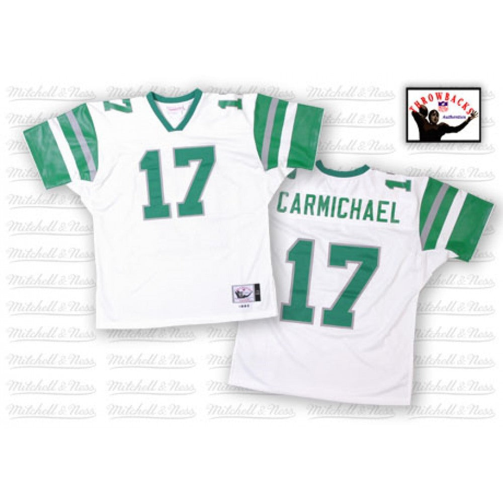 Mitchell And Ness Eagles #17 Harold Carmichael White Stitched Throwback NFL Jersey 