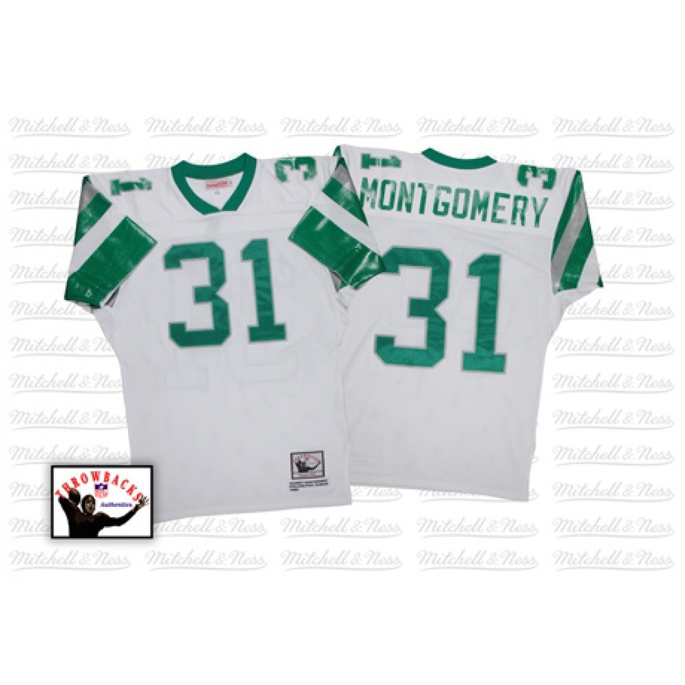 Mitchell And Ness Eagles #31 Wilbert Montgomery White Stitched Throwback NFL Jersey 