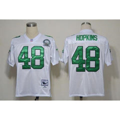 Mitchell And Ness Eagles #48 Wes Hopkins White Stitched Throwback NFL Jersey 