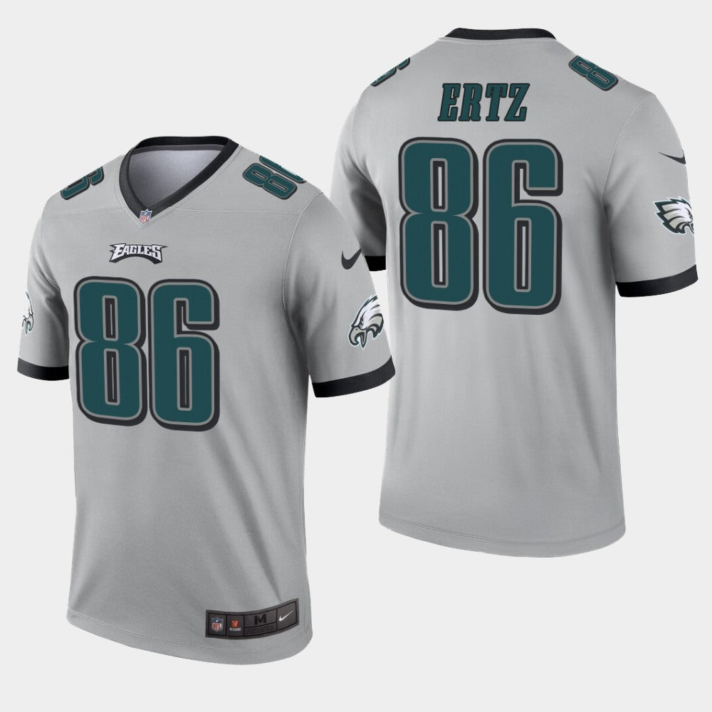 Men's Philadelphia Eagles #86 Zach Ertz Silver Inverted Legend Jersey 
