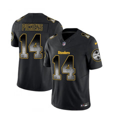 Men's Pittsburgh Steelers #14 George Pickens Black 2023 F.U.S.E. Smoke Vapor Untouchable Limited Stitched Jersey 