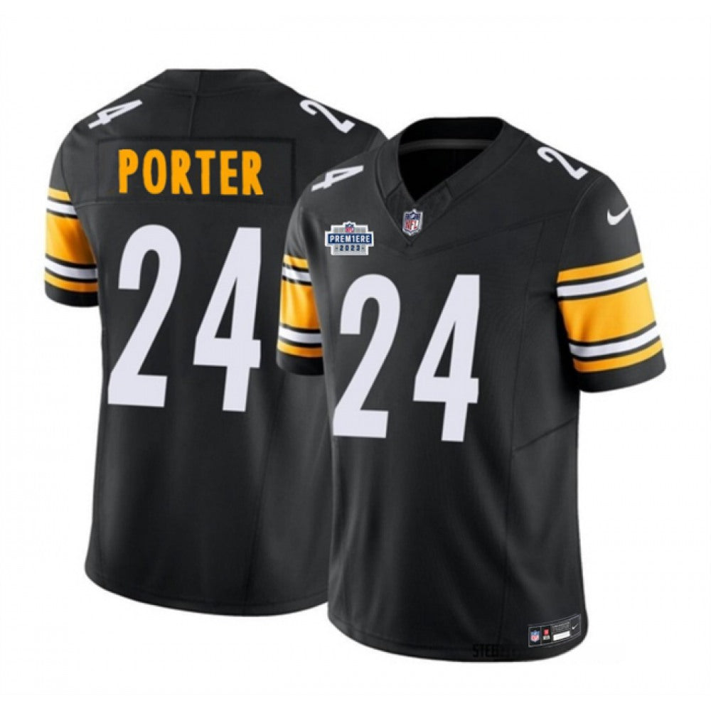 Men's Pittsburgh Steelers #24 Joey Porter Jr. Black 2023 F.U.S.E. Vapor Untouchable Limited Stitched Jersey 