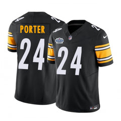 Men's Pittsburgh Steelers #24 Joey Porter Jr. Black 2023 F.U.S.E. Vapor Untouchable Limited Stitched Jersey 