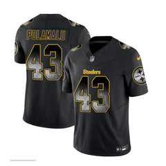 Men's Pittsburgh Steelers #43 Troy Polamalu Black 2023 F.U.S.E. Smoke Vapor Untouchable Limited Stitched Jersey 