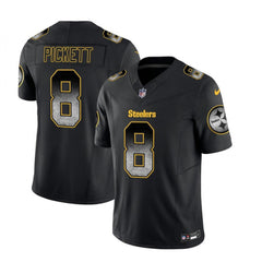 Men's Pittsburgh Steelers #8 Kenny Pickett Black 2023 F.U.S.E. Smoke Vapor Untouchable Limited Stitched Jersey 