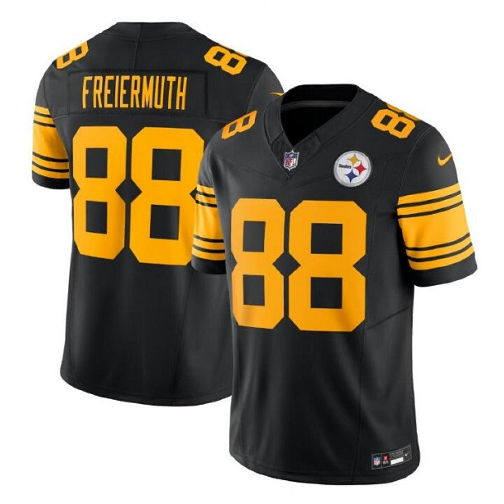 Men's Pittsburgh Steelers #88 Pat Freiermuth Black 2023 F.U.S.E. Vapor Color Rush Limited Stitched Jersey 