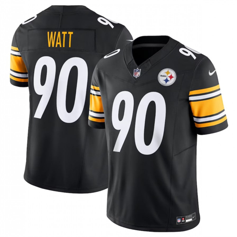Men's Pittsburgh Steelers #90 T.J. Watt Black 2023 F.U.S.E. Vapor Untouchable Limited Stitched Jersey 