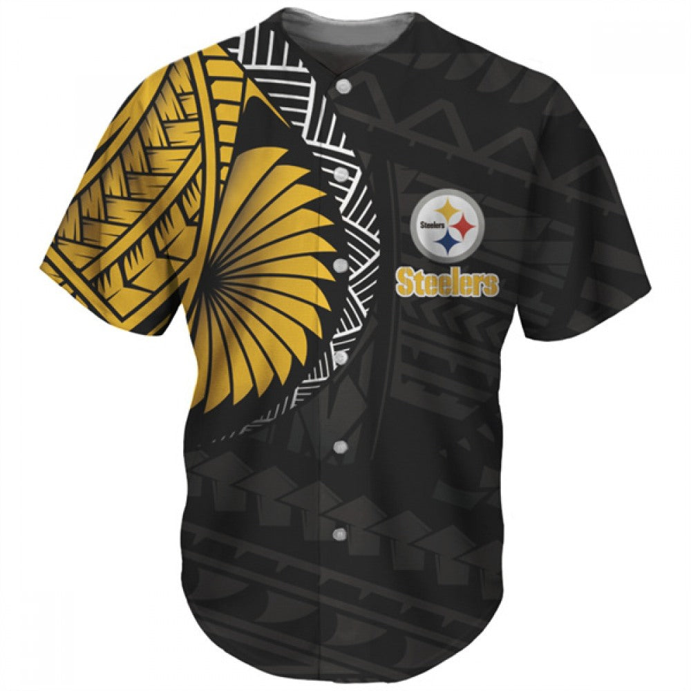 Men's Pittsburgh Steelers Black Baseball Jersey 