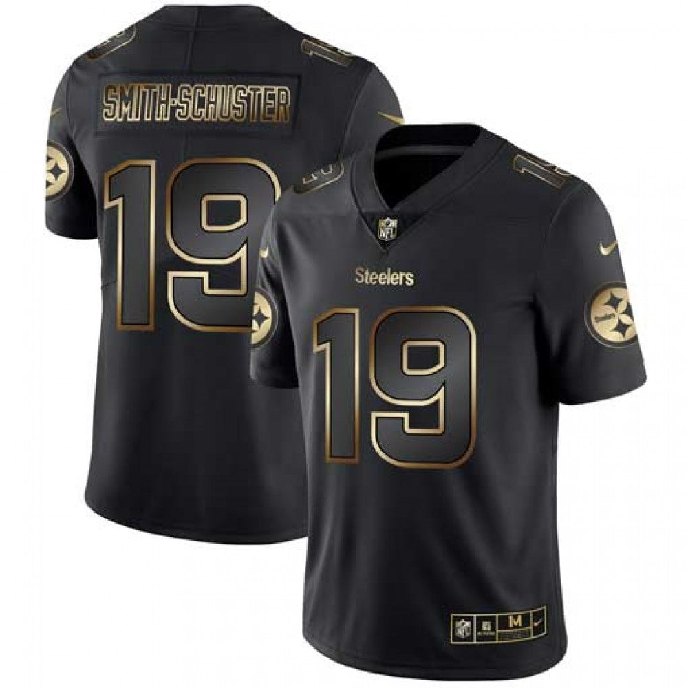 Men's Pittsburgh Steelers #19 JuJu Smith-Schuster 2019 Black Gold Edition Stitched NFL Jersey 