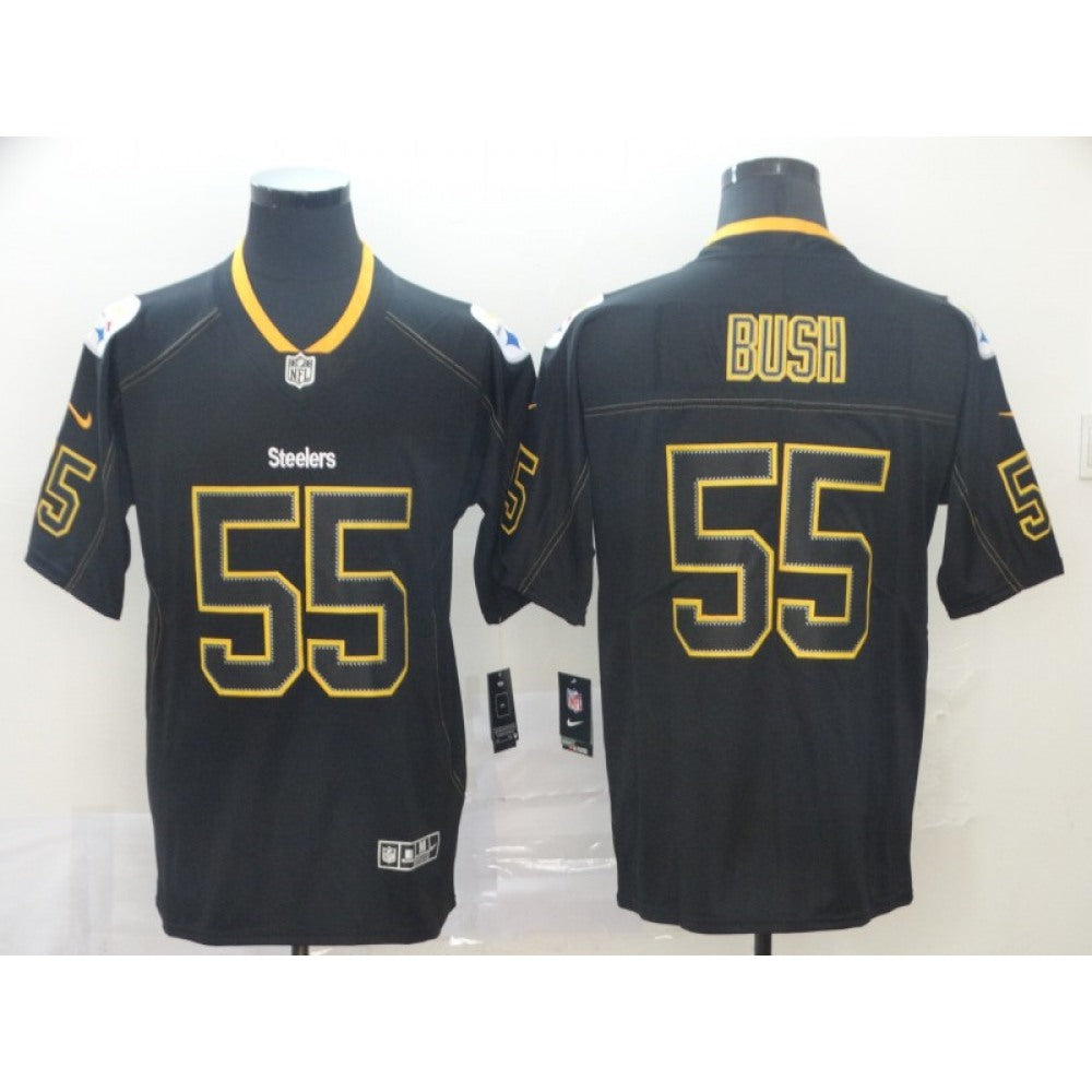 Men's Pittsburgh Steelers #55 Devin Bush Black NFL Lights Out Color Rush Stitched NFL Jersey 