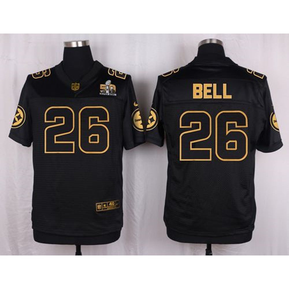 Steelers #26 Le'Veon Bell Black Men's Stitched NFL Elite Pro Line Gold Collection Jersey 