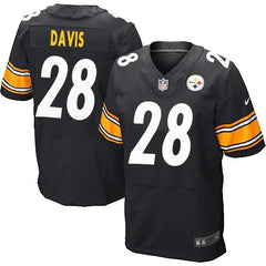 Steelers #28 Sean Davis Black Team Color Men's Stitched NFL Elite Jersey 