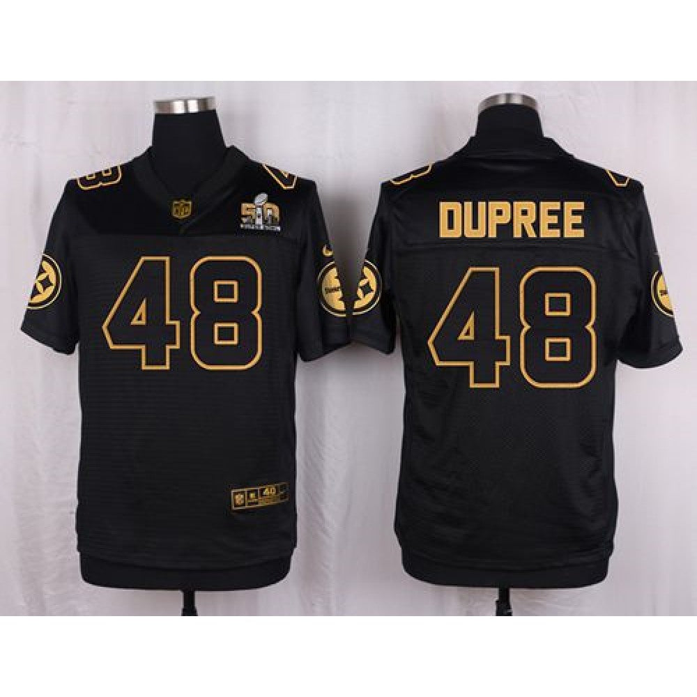 Steelers #48 Bud Dupree Black Men's Stitched NFL Elite Pro Line Gold Collection Jersey 