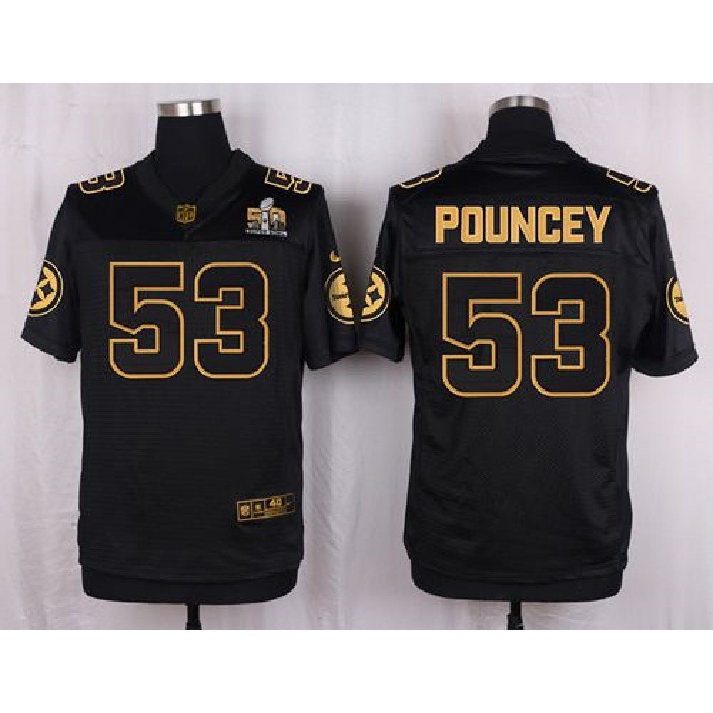 Steelers #53 Maurkice Pouncey Black Men's Stitched NFL Elite Pro Line Gold Collection Jersey 
