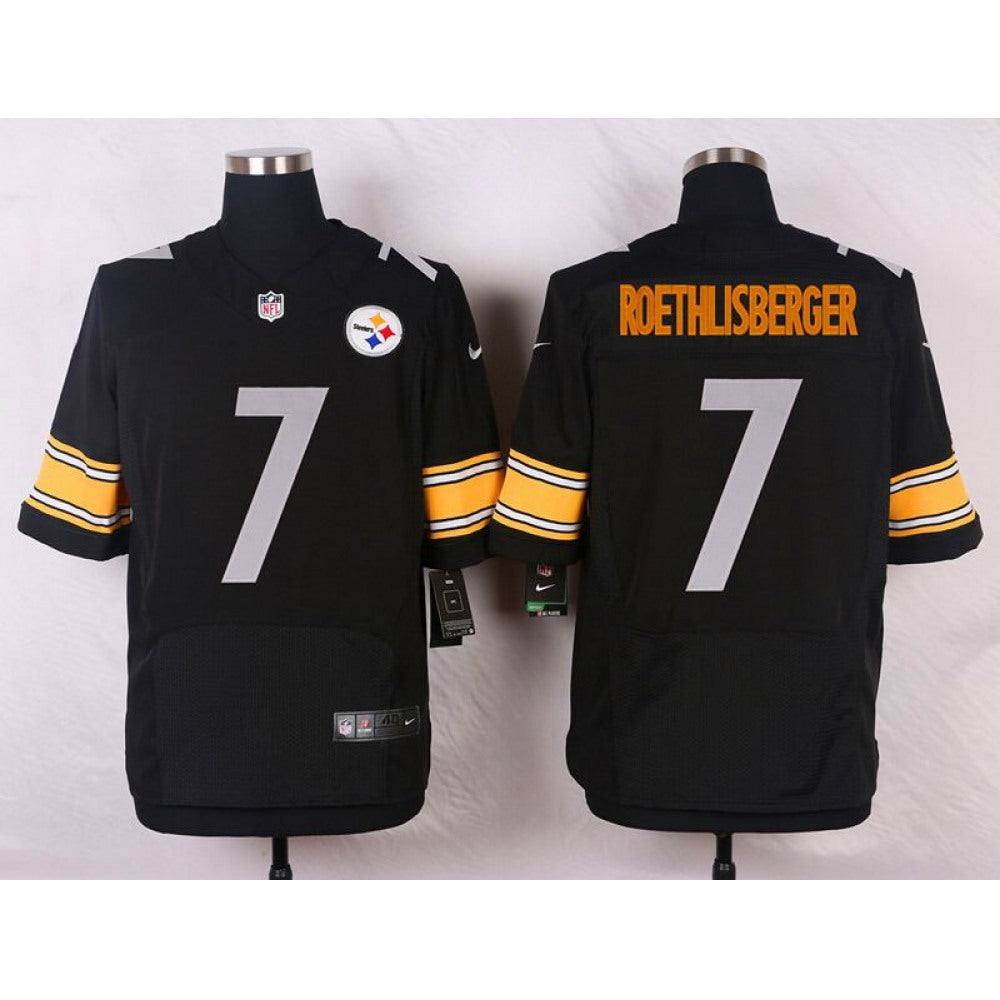 Men's Pittsburgh Steelers #7 Ben Roethlisberger Black Stitched NFL Elite Jersey 