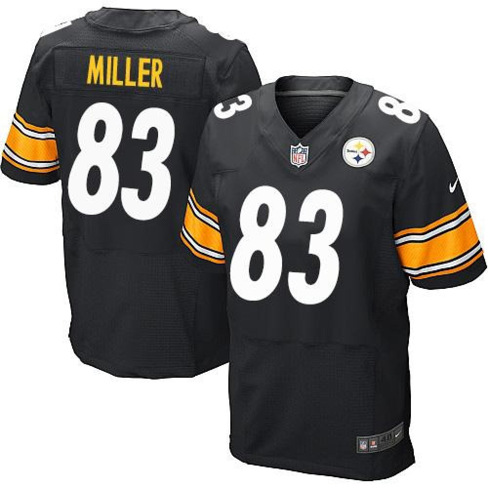 Steelers #83 Heath Miller Black Team Color Men's Stitched NFL Elite Jersey 