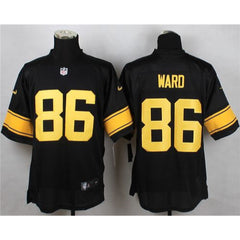 Steelers #86 Hines Ward Black(Gold No.) Men's Stitched NFL Elite Jersey 