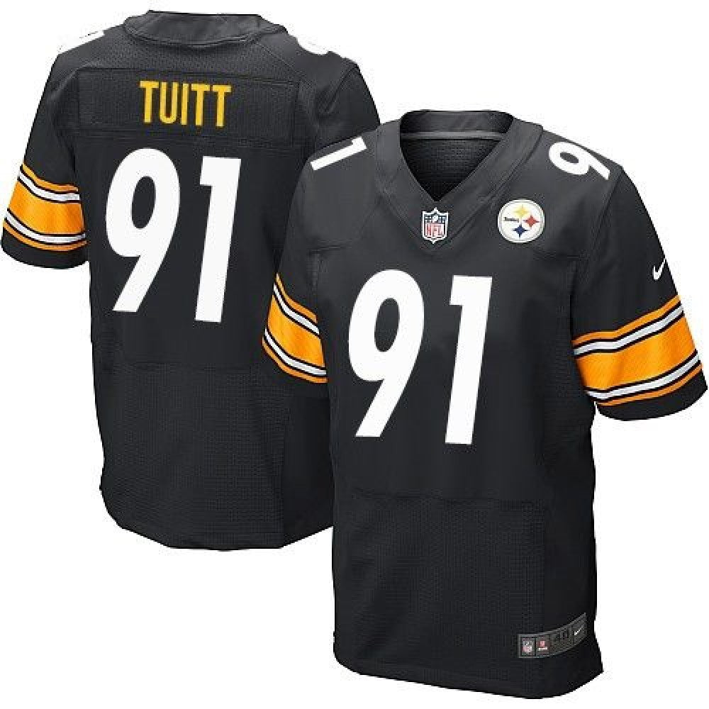 Steelers #91 Stephon Tuitt Black Team Color Men's Stitched NFL Elite Jersey 