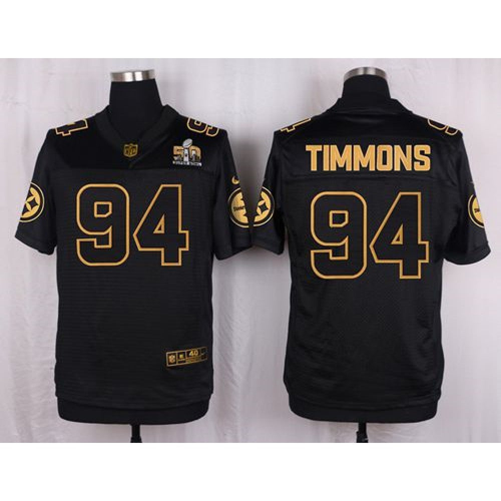 Steelers #94 Lawrence Timmons Black Men's Stitched NFL Elite Pro Line Gold Collection Jersey 