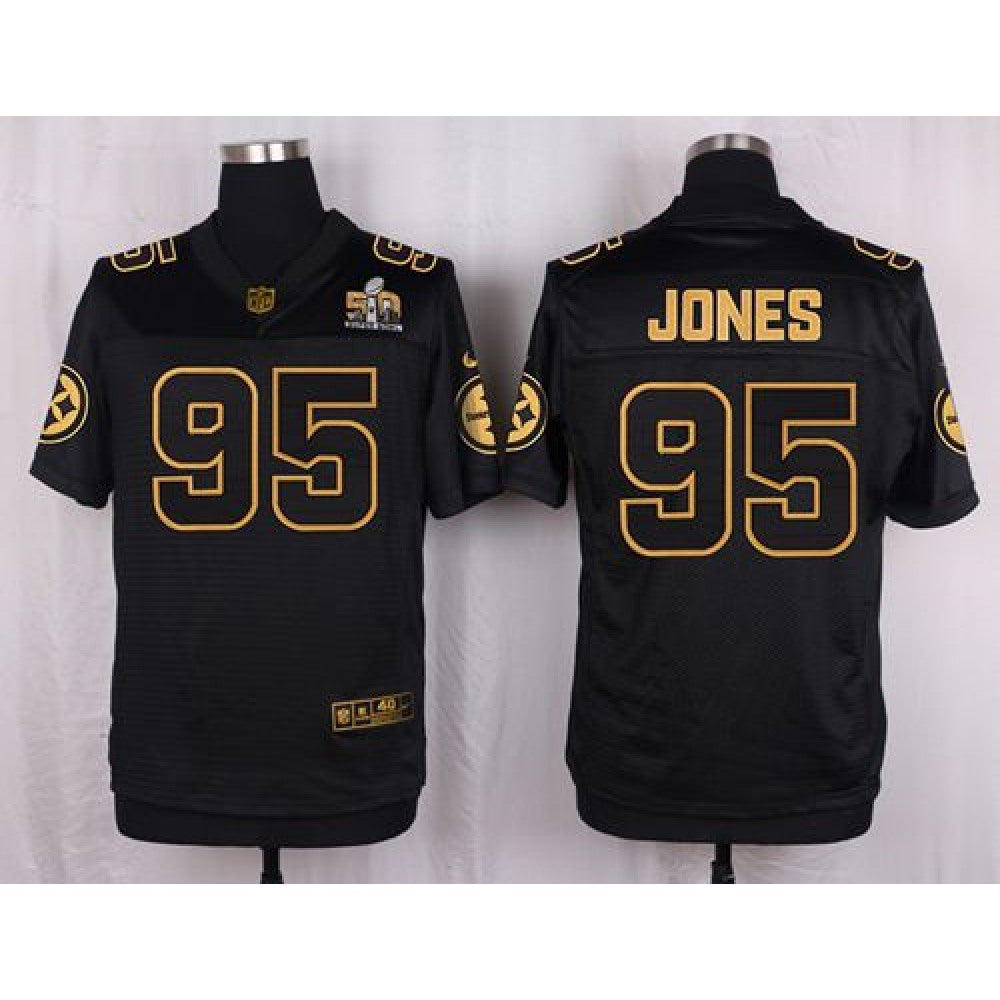 Steelers #95 Jarvis Jones Black Men's Stitched NFL Elite Pro Line Gold Collection Jersey 