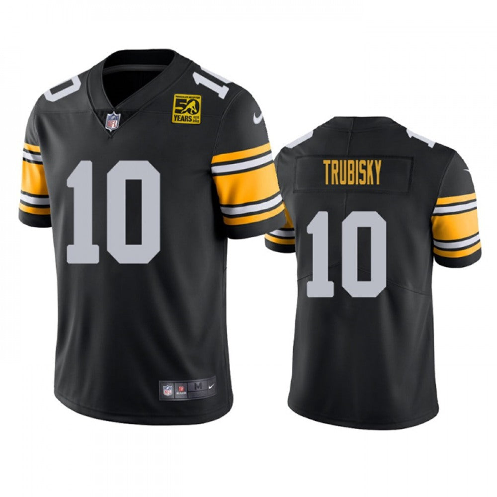 Men's Pittsburgh Steelers #10 Mitch Trubisky Black 2023 50th Anniversary Vapor Untouchable Limited Jersey 