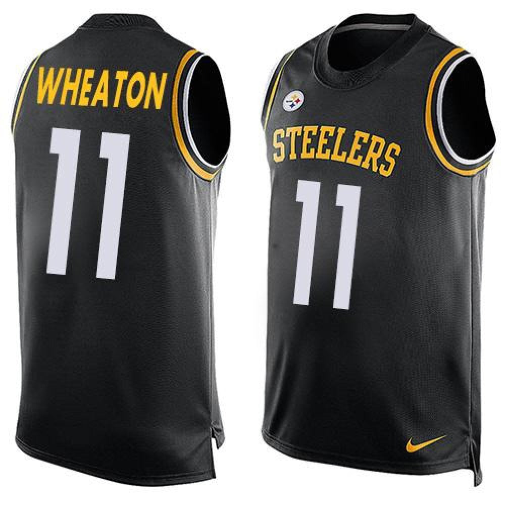 Steelers #11 Markus Wheaton Black Team Color Men's Stitched NFL Limited Tank Top Jersey 