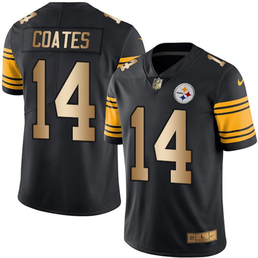 Steelers #14 Sammie Coates Black Men's Stitched NFL Limited Gold Rush Jersey 