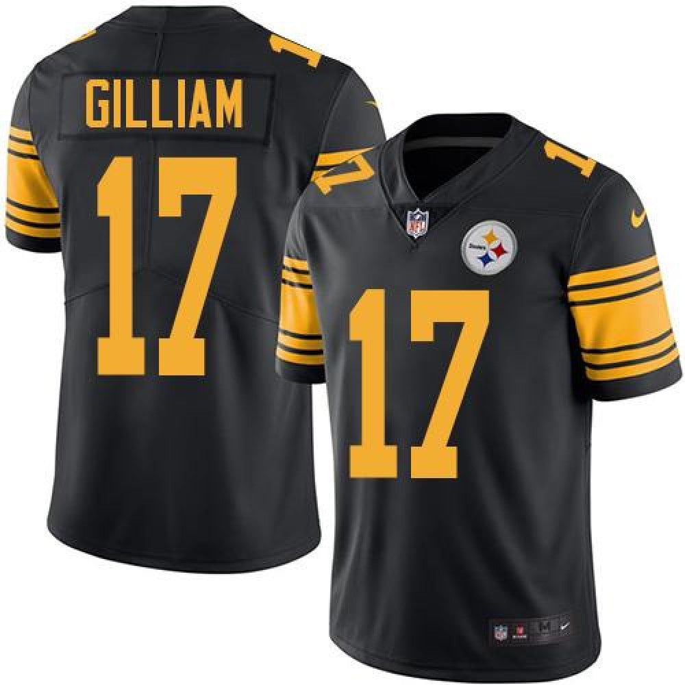 Steelers #17 Joe Gilliam Black Men's Stitched NFL Limited Rush Jersey 