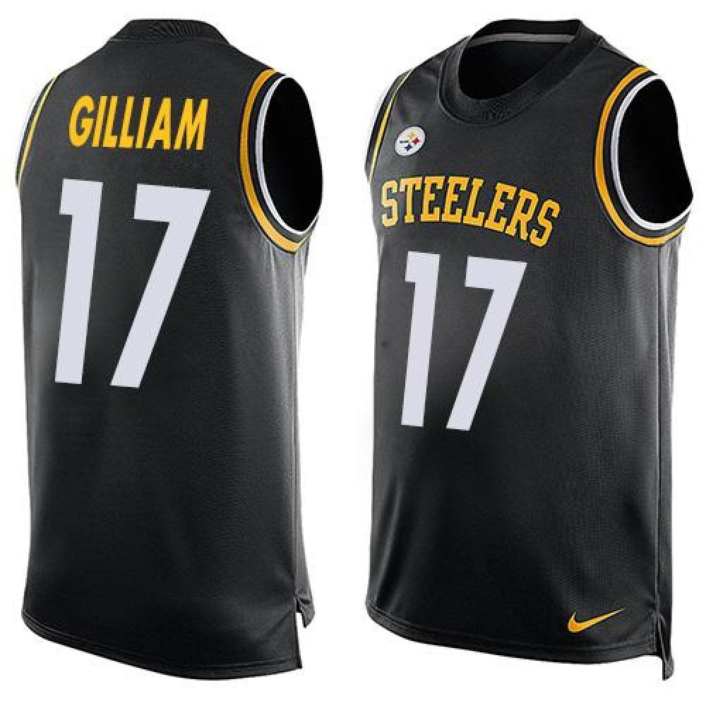 Steelers #17 Joe Gilliam Black Team Color Men's Stitched NFL Limited Tank Top Jersey 