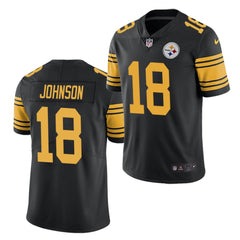 Men's Pittsburgh Steelers #18 Diontae Johnson Black Color Rush Limited Stitched Jersey 