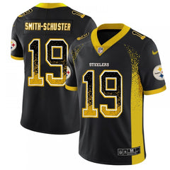 Men's Pittsburgh Steelers #19 JuJu Smith-Schuster Black 2018 Drift Fashion Color Rush Limited Stitched NFL Jersey 